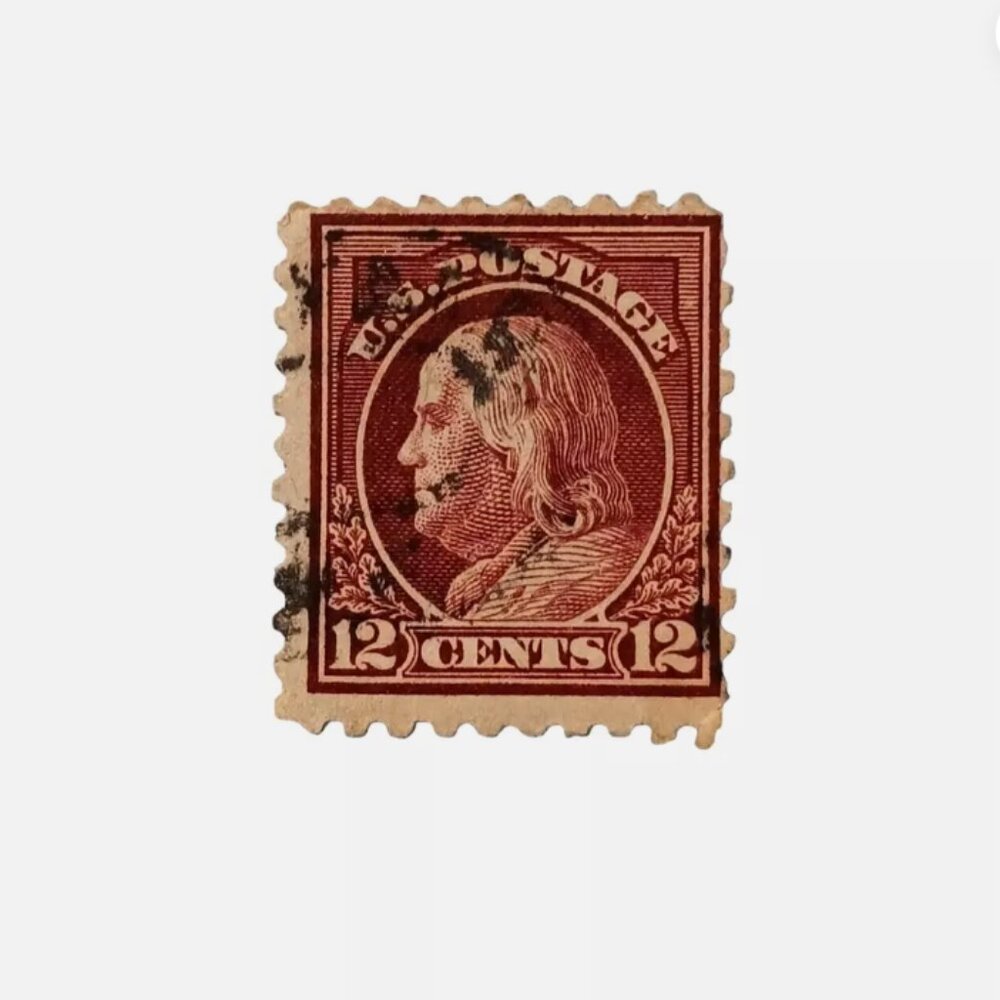 12 Cents Benjamin Franklin Stamp Claret Brown Nice Stamp Used
